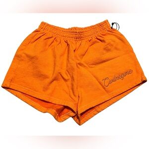 Civil Regime classic script V2 sofie women’s athletic fleece shorts orange small